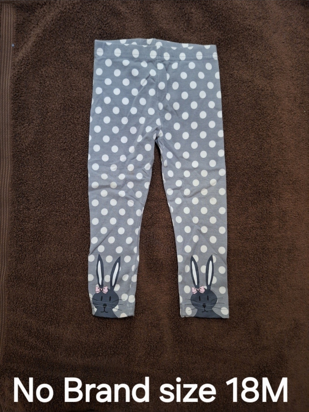 Gray Polka Dot Leggings with Bunny Ankles - Kids
